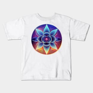 Sacred Geometry Rainbow Flower Kids T-Shirt